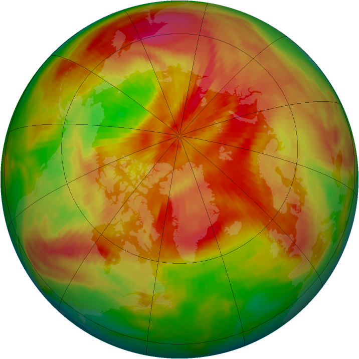 Arctic ozone map for 29 March 1987